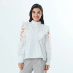 White Laced Fashion Shirt For Women Image