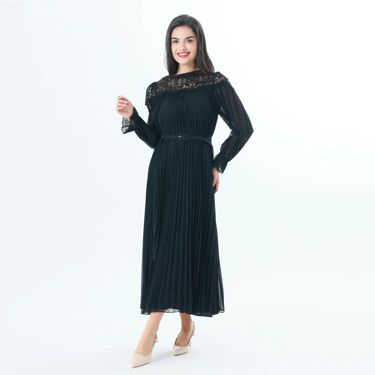 Black Laced Fashion Dress For Women Image