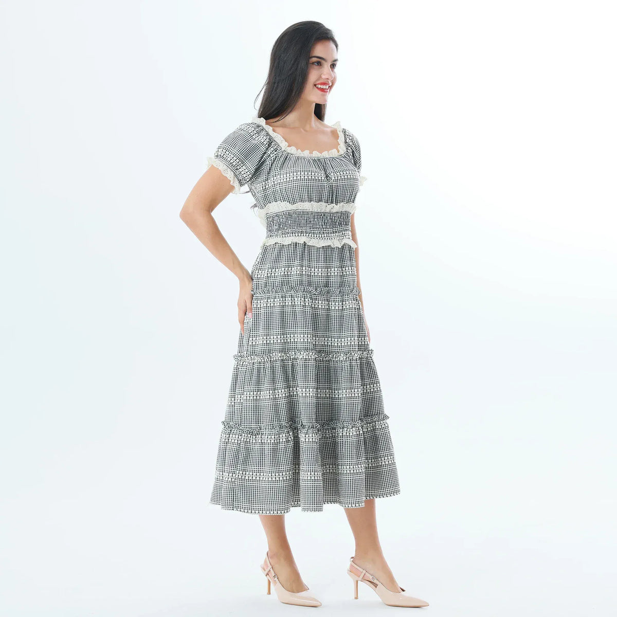 Checked Fashion Dress For Women Image