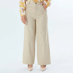 Light Khaki Plain Fashion Pants For Women Image