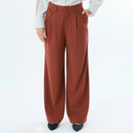 Brick Red Plain Fashion Pants For Women Image