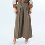 Coffee Plain Fashion Pants For Women Image