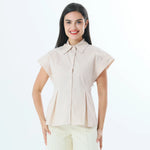 Beige Plain Fashion Shirt For Women Image