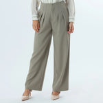 Khaki Plain Fashion Pants For Women Image