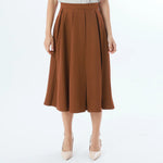 Coffee Plain Fashion Skirt For Women Image