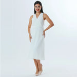 Off White Plain Fashion Dress For Women Image