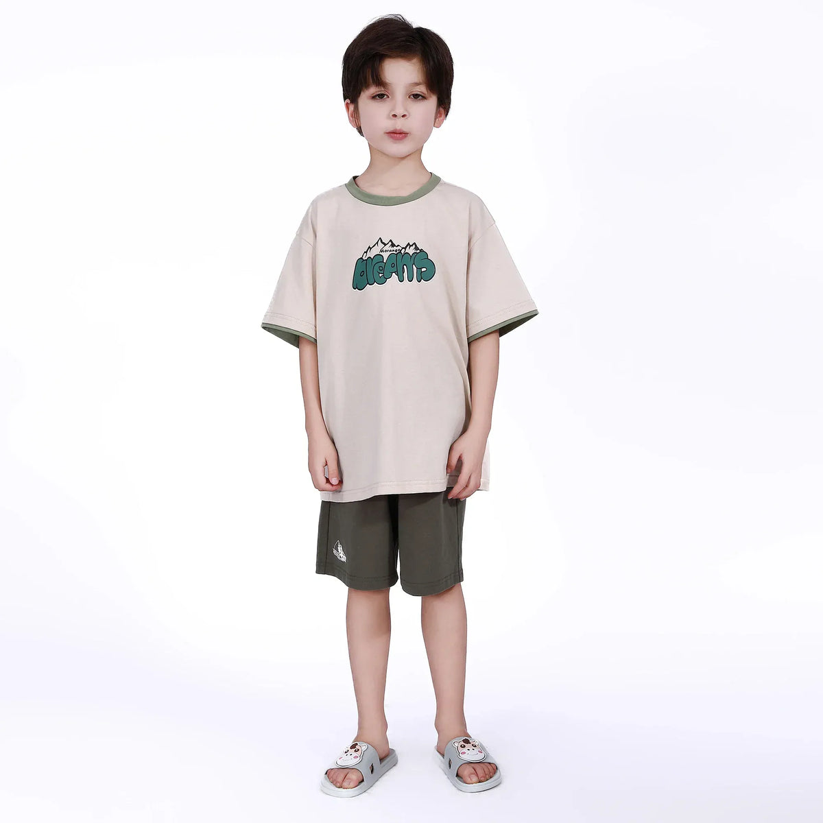 Khaki Printed Set-2Pc for Boys Image