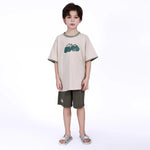 Khaki Printed Set-2Pc for Boys Image