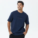 Navy Printed T.Shirt for Men Image