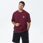 Maroon Printed T.Shirt for Men Image