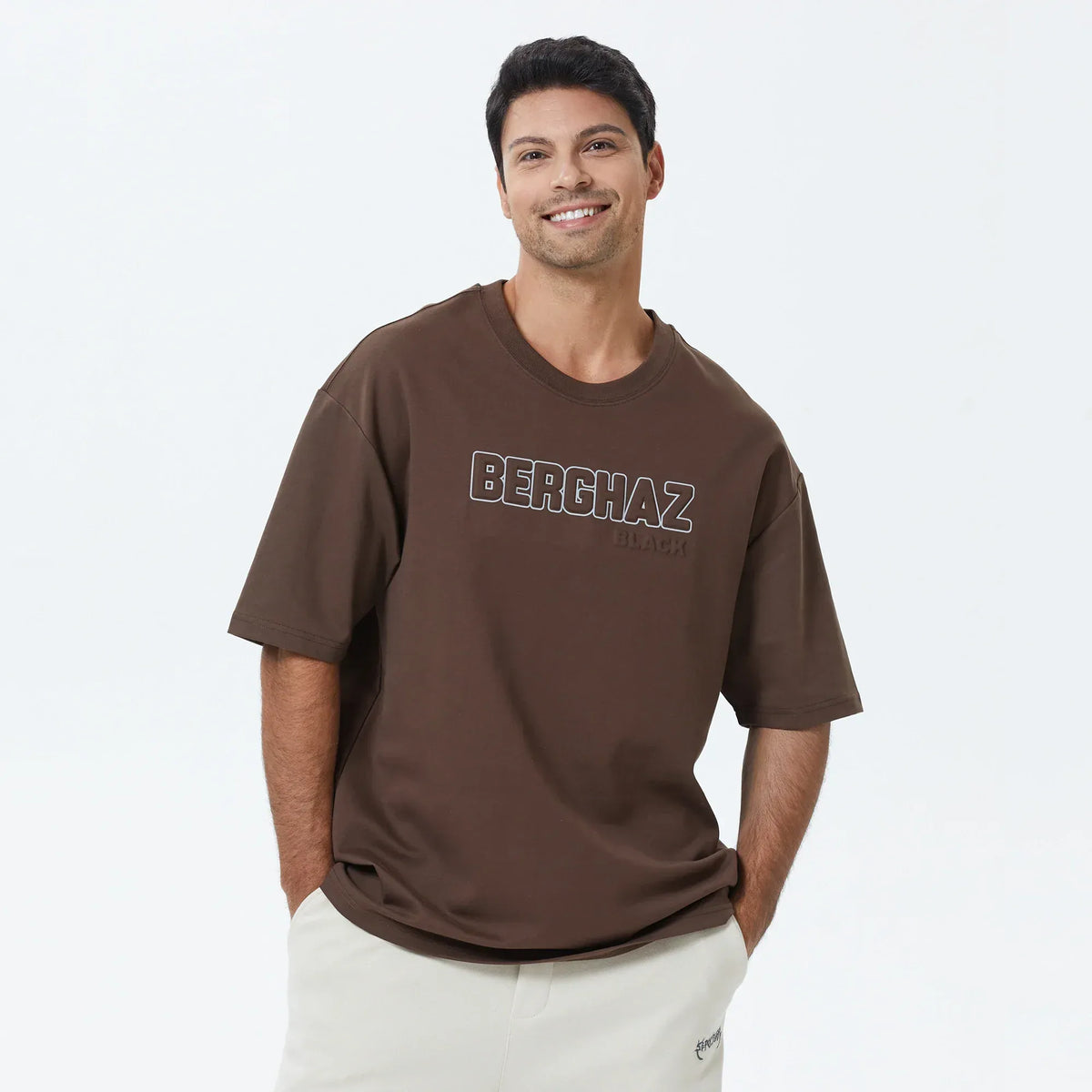 Brown Printed T.Shirt for Men Image