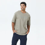 Light Grey Printed T.Shirt for Men Image