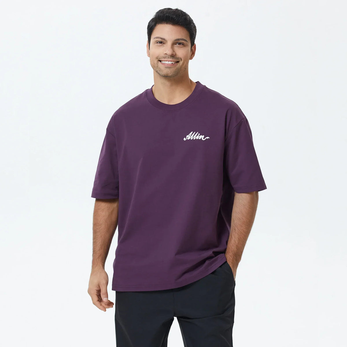 Purple Printed T.Shirt for Men Image