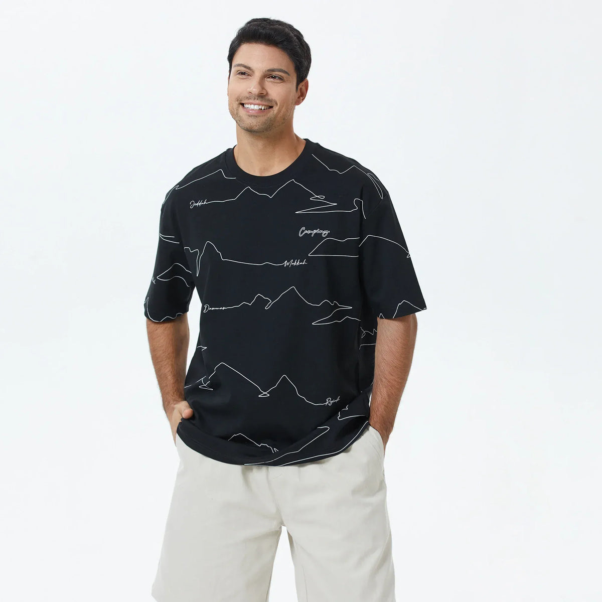 Black Printed T.Shirt for Men Image