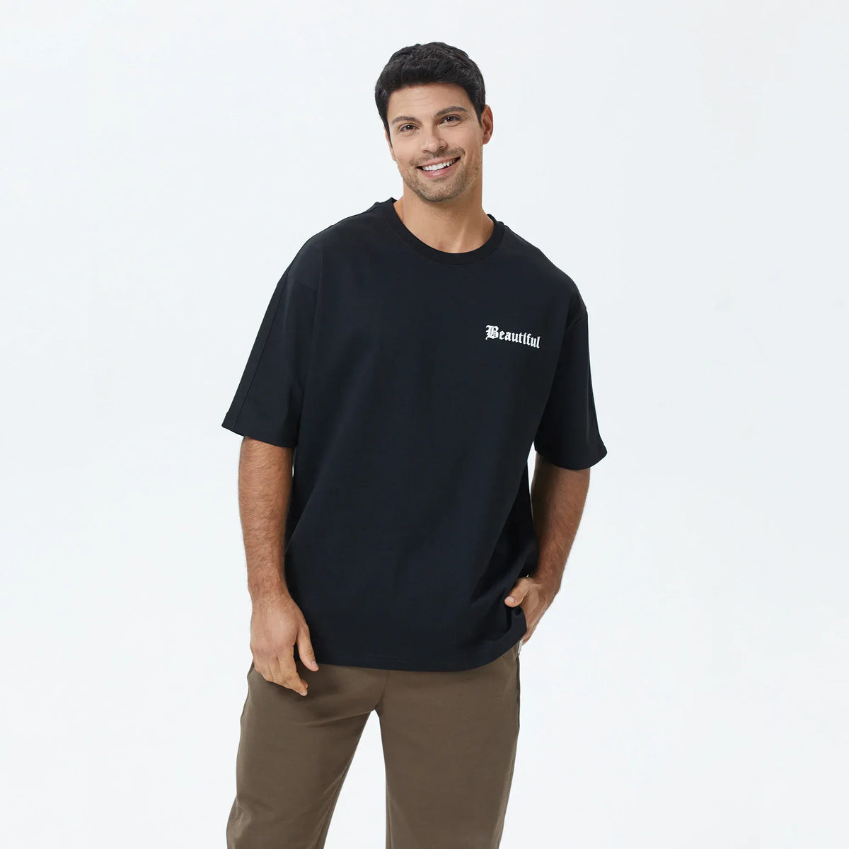 Black Printed T.Shirt for Men Image