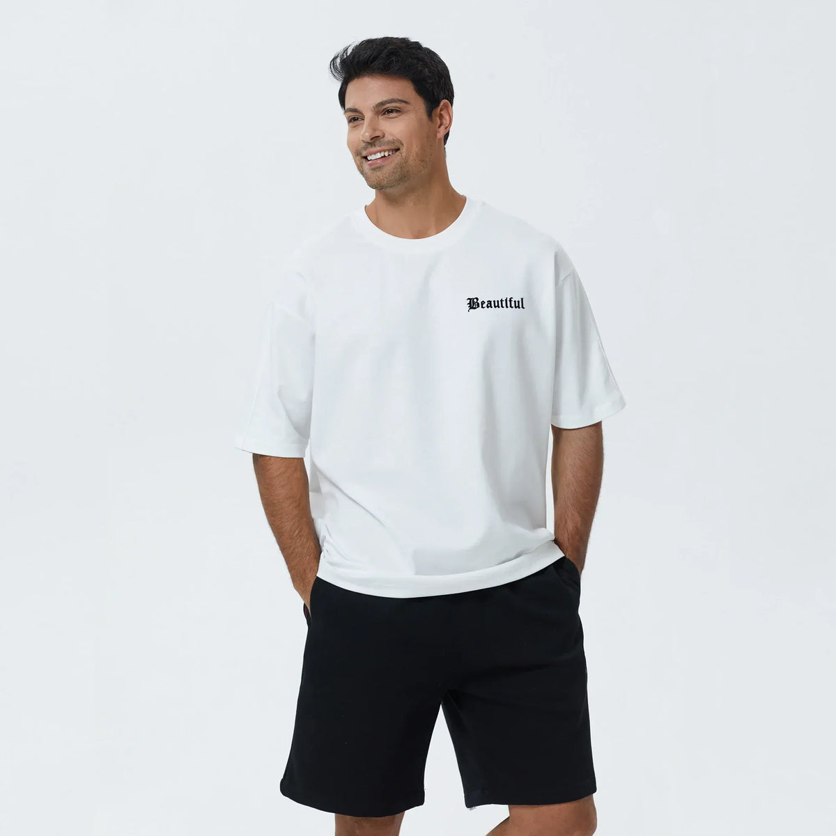 White Printed T.Shirt for Men Image