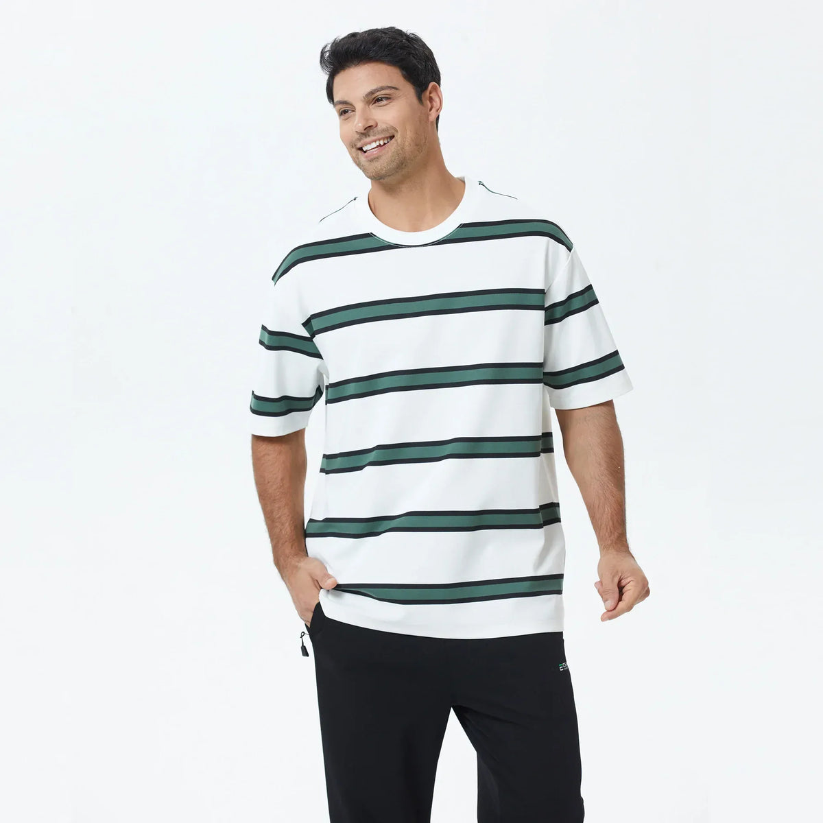 White Striped T.Shirt for Men Image