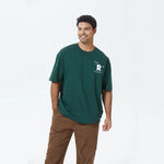 Dark Green Printed T.Shirt for Men Image