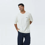 Beige Embroidery T.Shirt for Men Image