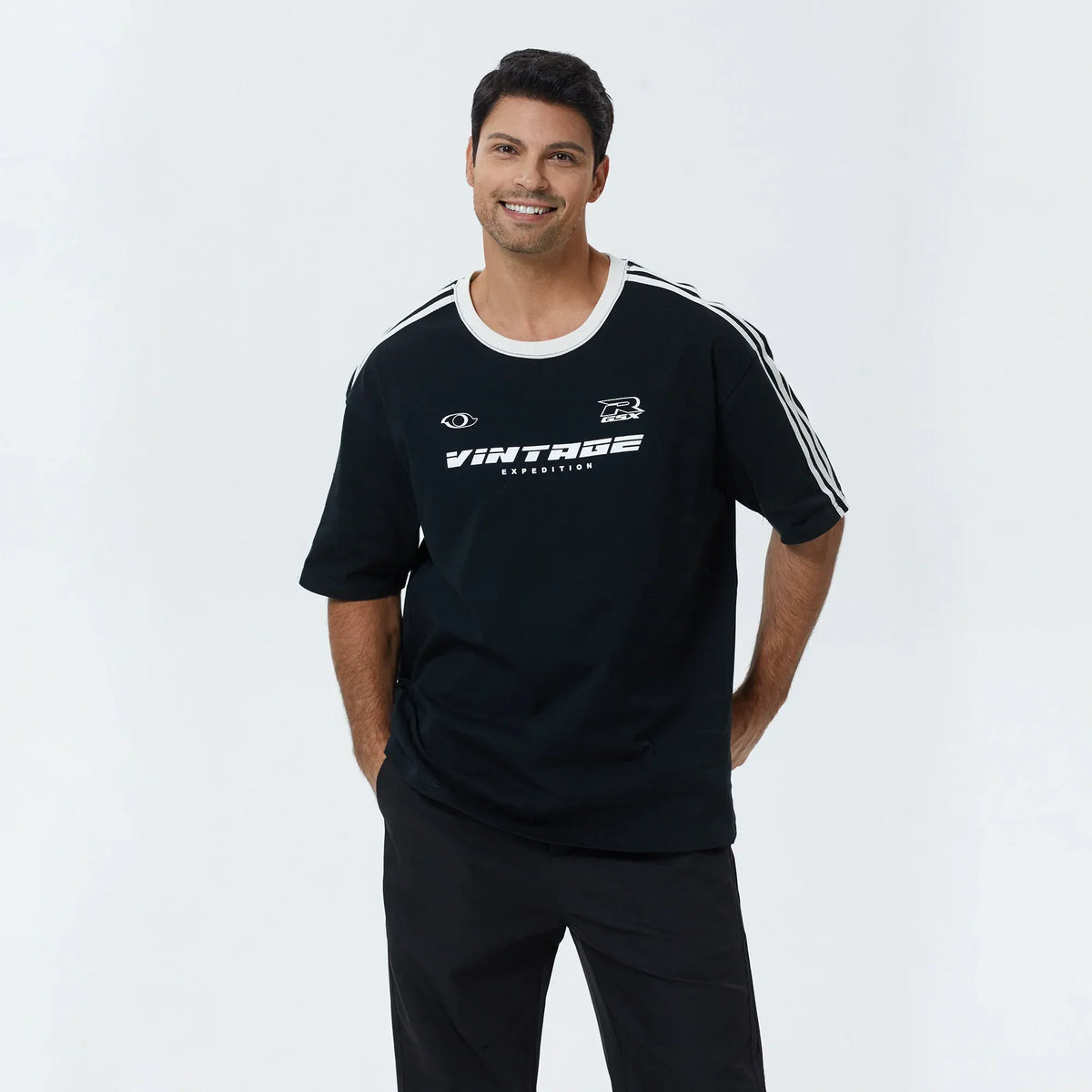 Black Printed T.Shirt for Men Image