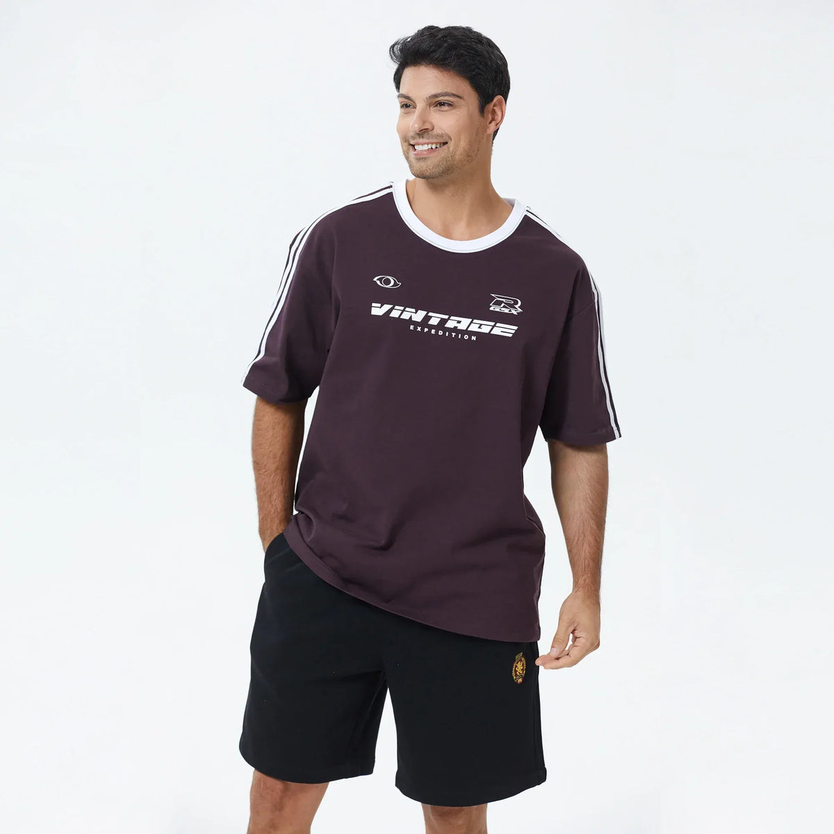 Purple Printed T.Shirt for Men Image