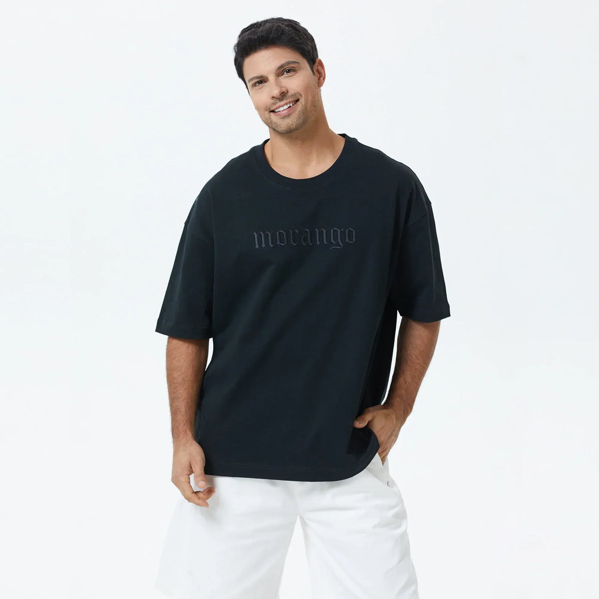 Black Embroidery T.Shirt for Men Image