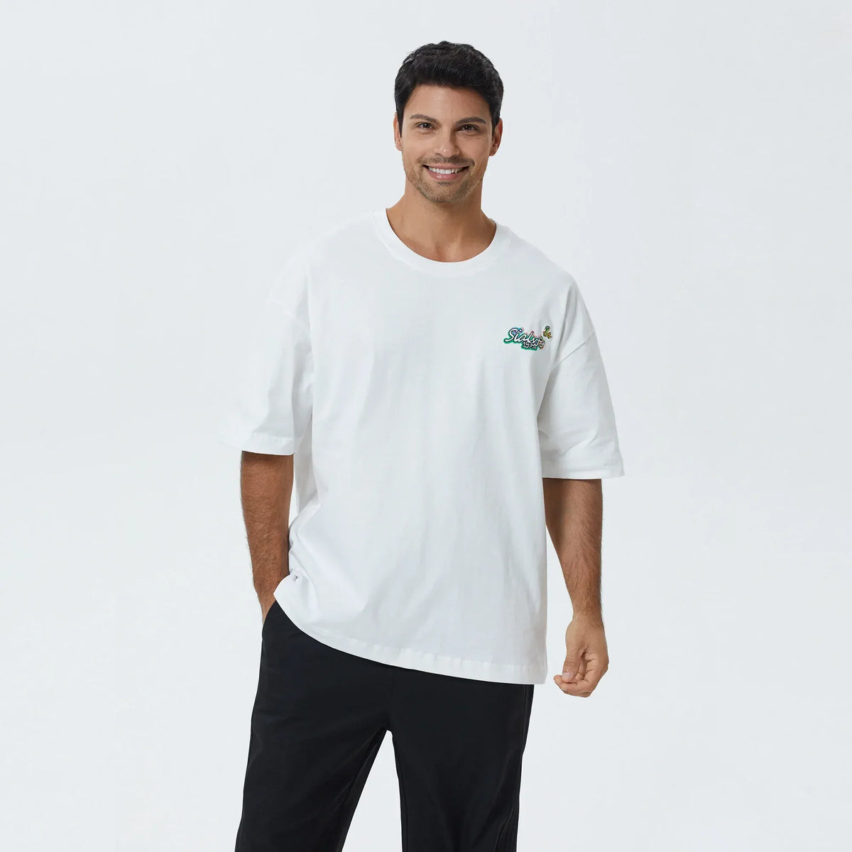 White Printed T.Shirt for Men Image