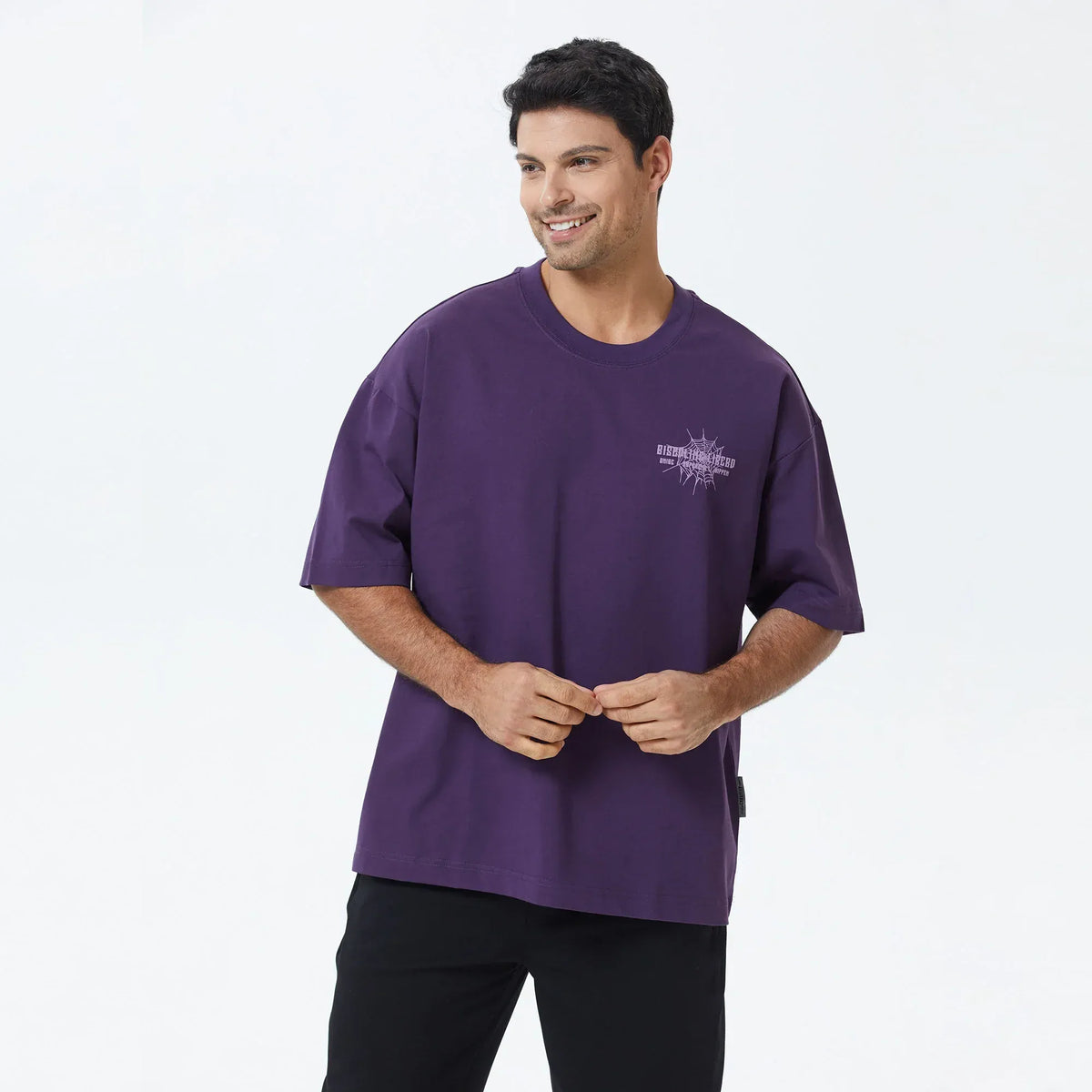 Purple Printed T.Shirt for Men Image