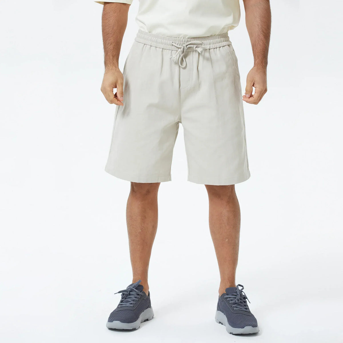 Grey Plain Shorts for Men Image