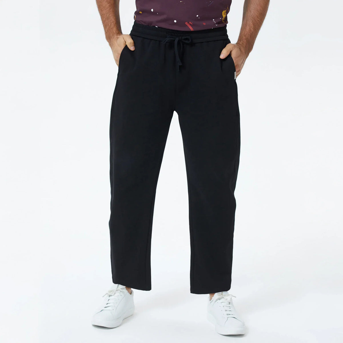 Black Plain Pants for Men Image