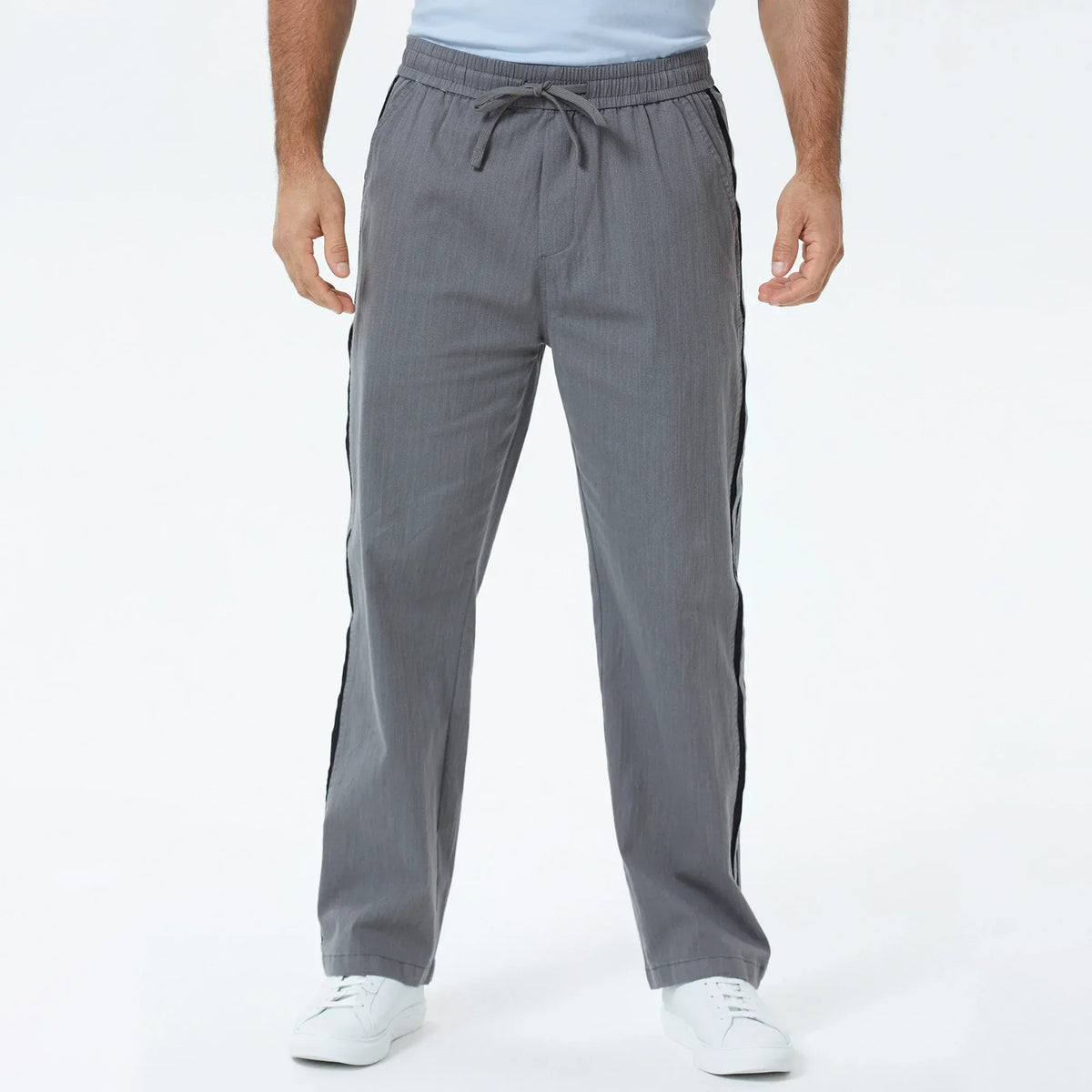 Dark Grey Embroidery Pants for Men Image