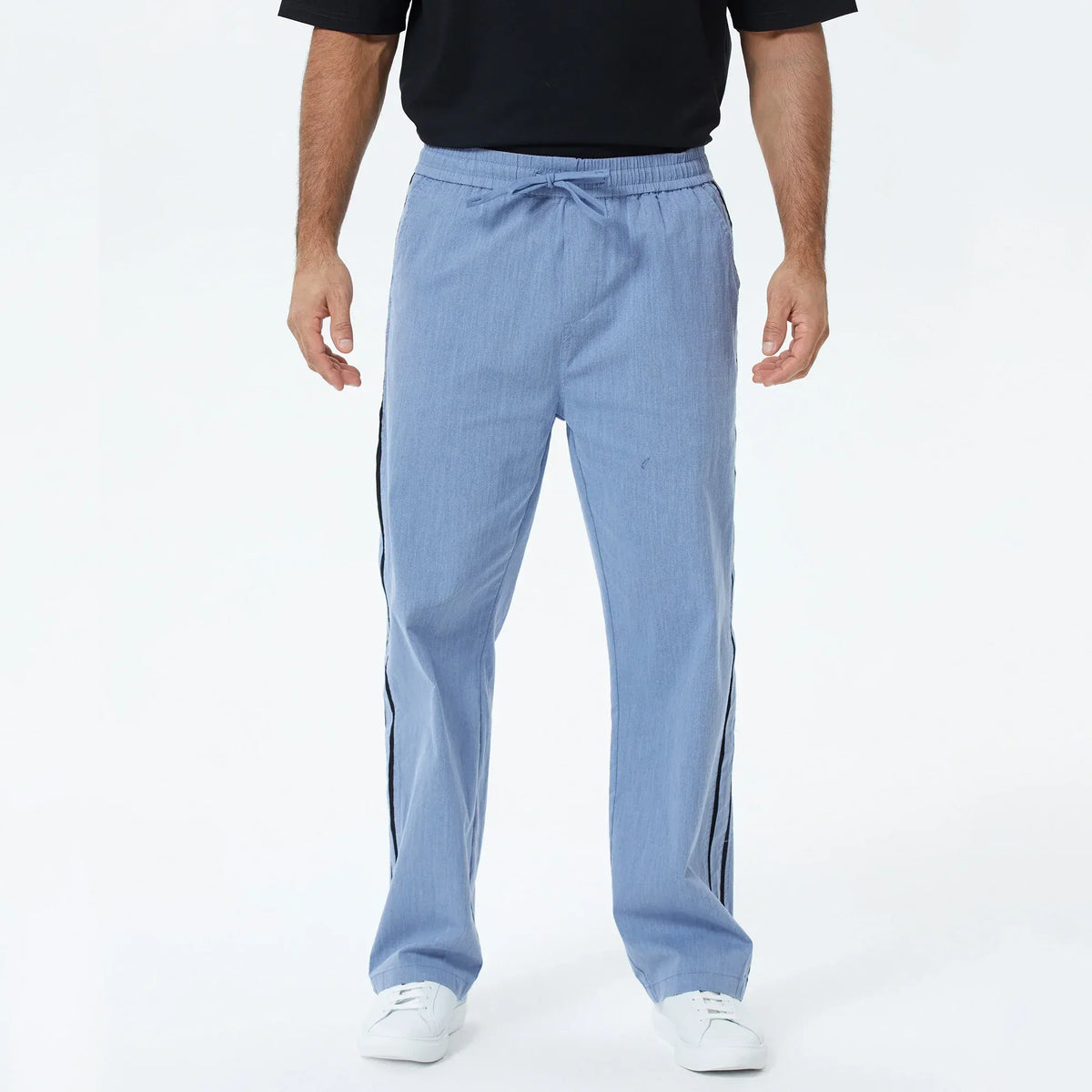 Light Blue Embroidery Pants for Men Image