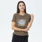 Brown Printed T.Shirt for Women Image