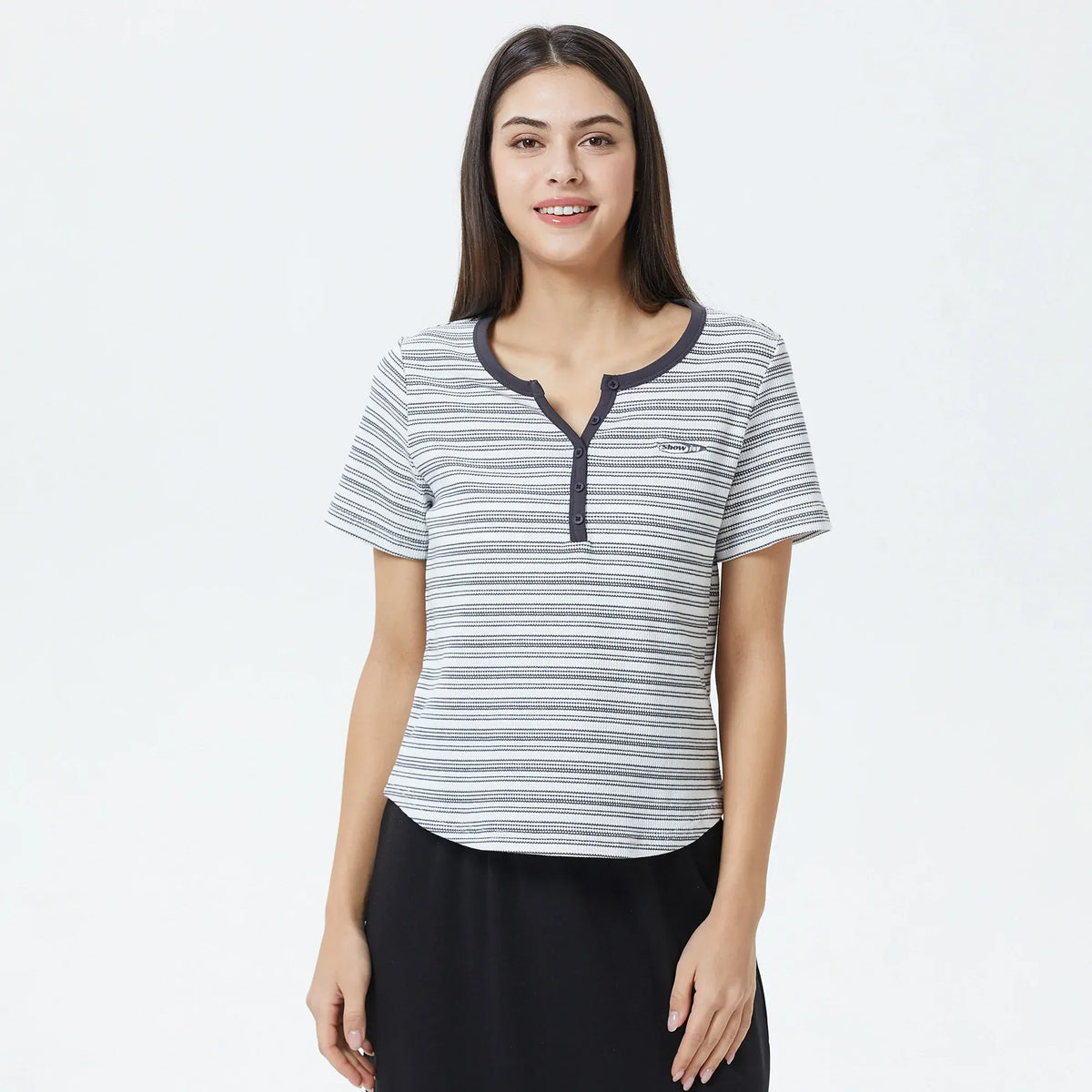 White Striped T.Shirt for Women Image