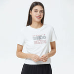 White Printed T.Shirt for Women Image