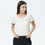 Beige Printed T.Shirt for Women Image