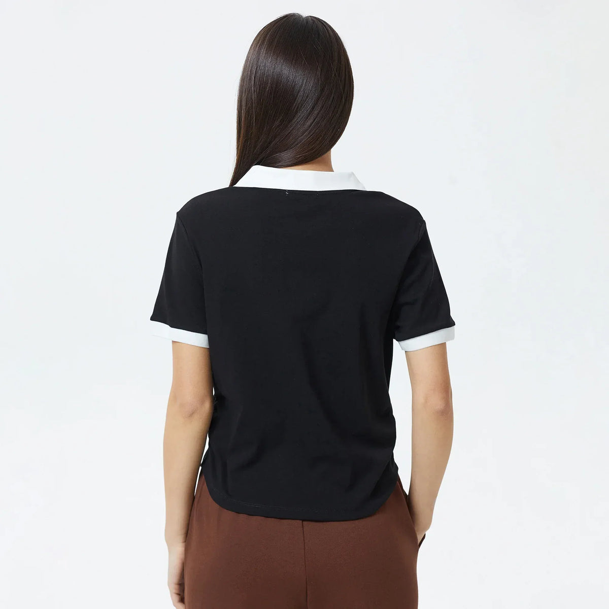 Color-Blocked Polo Shirt for Women Image