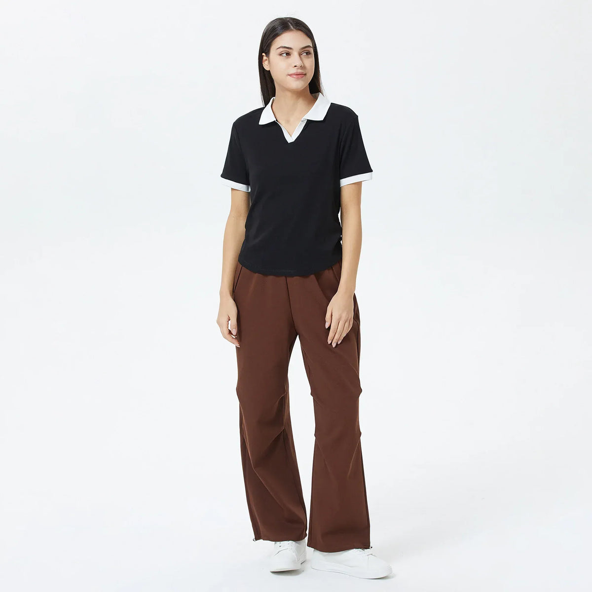 Color-Blocked Polo Shirt for Women Image