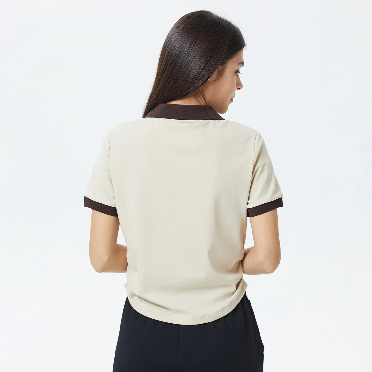 Color-Blocked Polo Shirt for Women Image