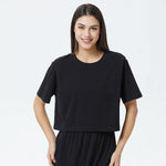Black Plain T.Shirt for Women Image