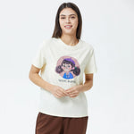 Beige Printed T.Shirt for Women Image
