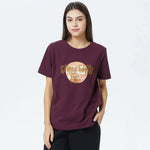 Purple Embroidery Printed T.Shirt for Women Image