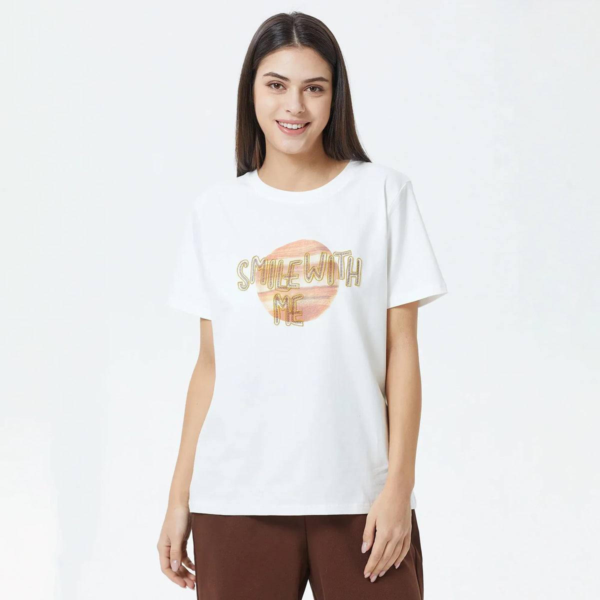 Embroidery Printed T.Shirt for Women Image