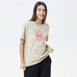 Khaki Printed T.Shirt for Women Image