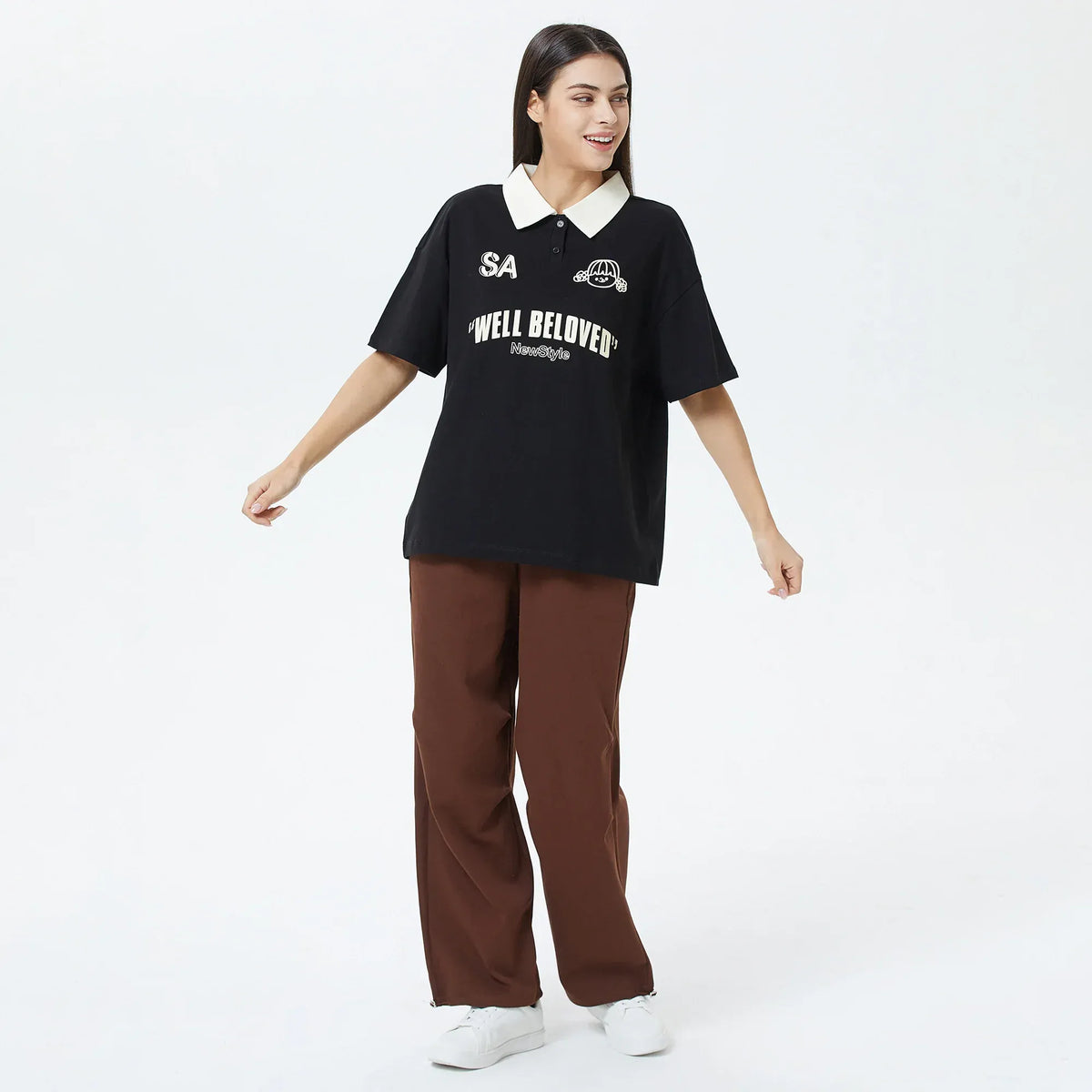 Printed Polo Shirt for Women Image