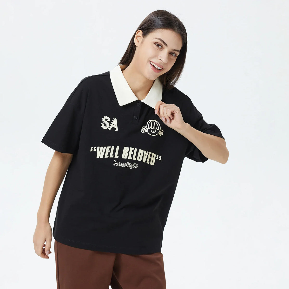 Printed Polo Shirt for Women Image