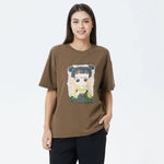 Brown Printed T.Shirt for Women Image