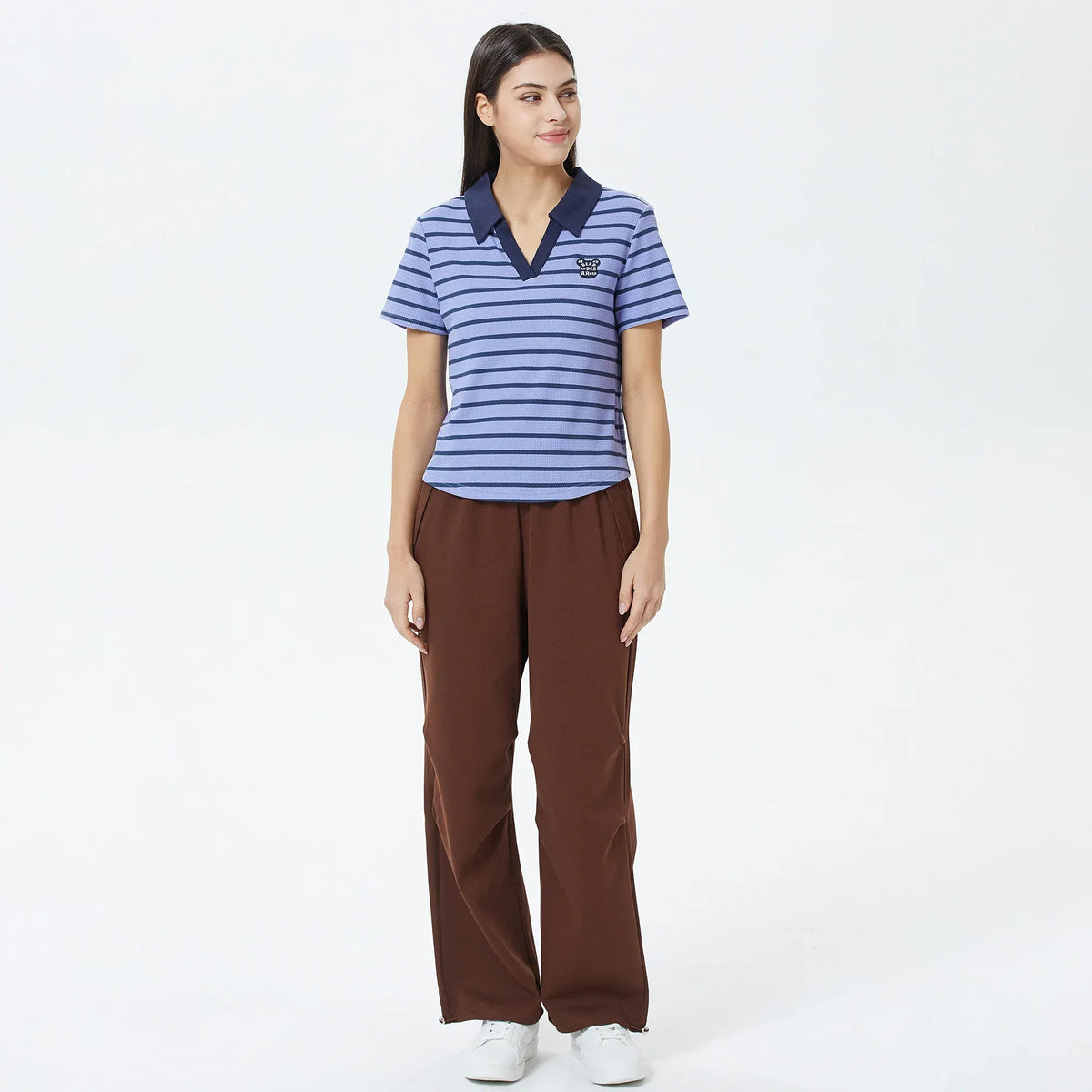 Striped Polo Shirt for Women Image
