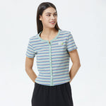Light-Green Striped T.Shirt for Women Image