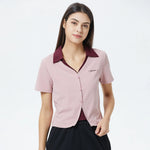 Pink Embroidery Polo Shirt for Women Image